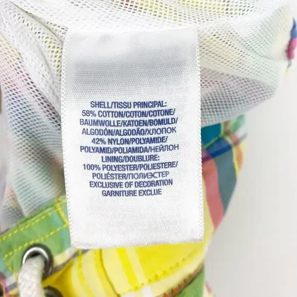 Polo Ralph Laurent Plaid Swim Trunks Preppy Pockets Yellow Plaid Boys Size Med - Picture 7 of 12